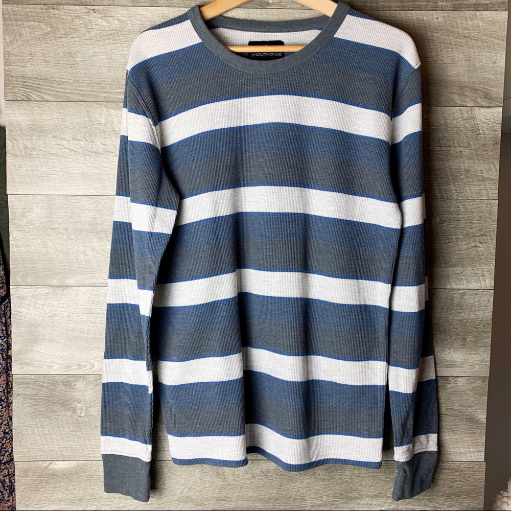 Shouthouse men’s striped long sleeve pullover top